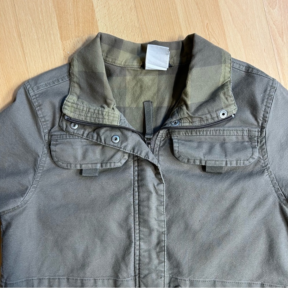 The North Face Utility Flannel Lined Cargo Chore Jacket Olive Green SM‎ - Picture 7 of 11